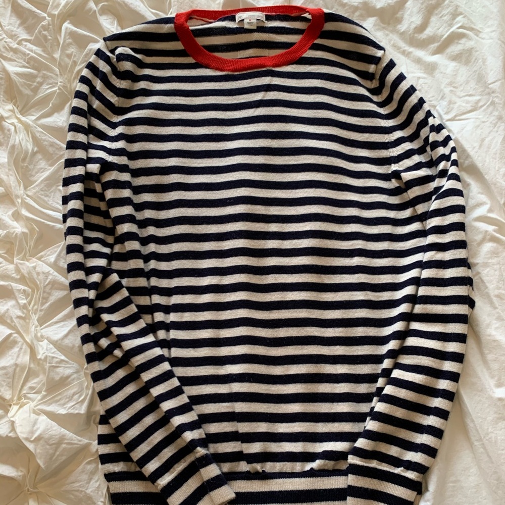 Blue and white cozy sweater